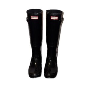 Hunter Women's Glossy Black Tall Rain Boots